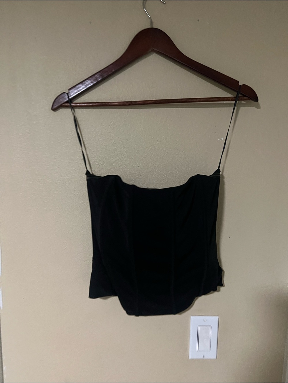 Women's Black Spaghetti-Strap Corset Camisole